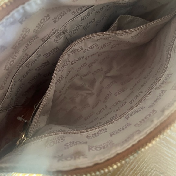 MICHEAL KORS WOMENS JET SET NATRUAL JACQUARD LARGE CONVERTIBLE SHOULDER BAG NEW - Picture 6 of 6